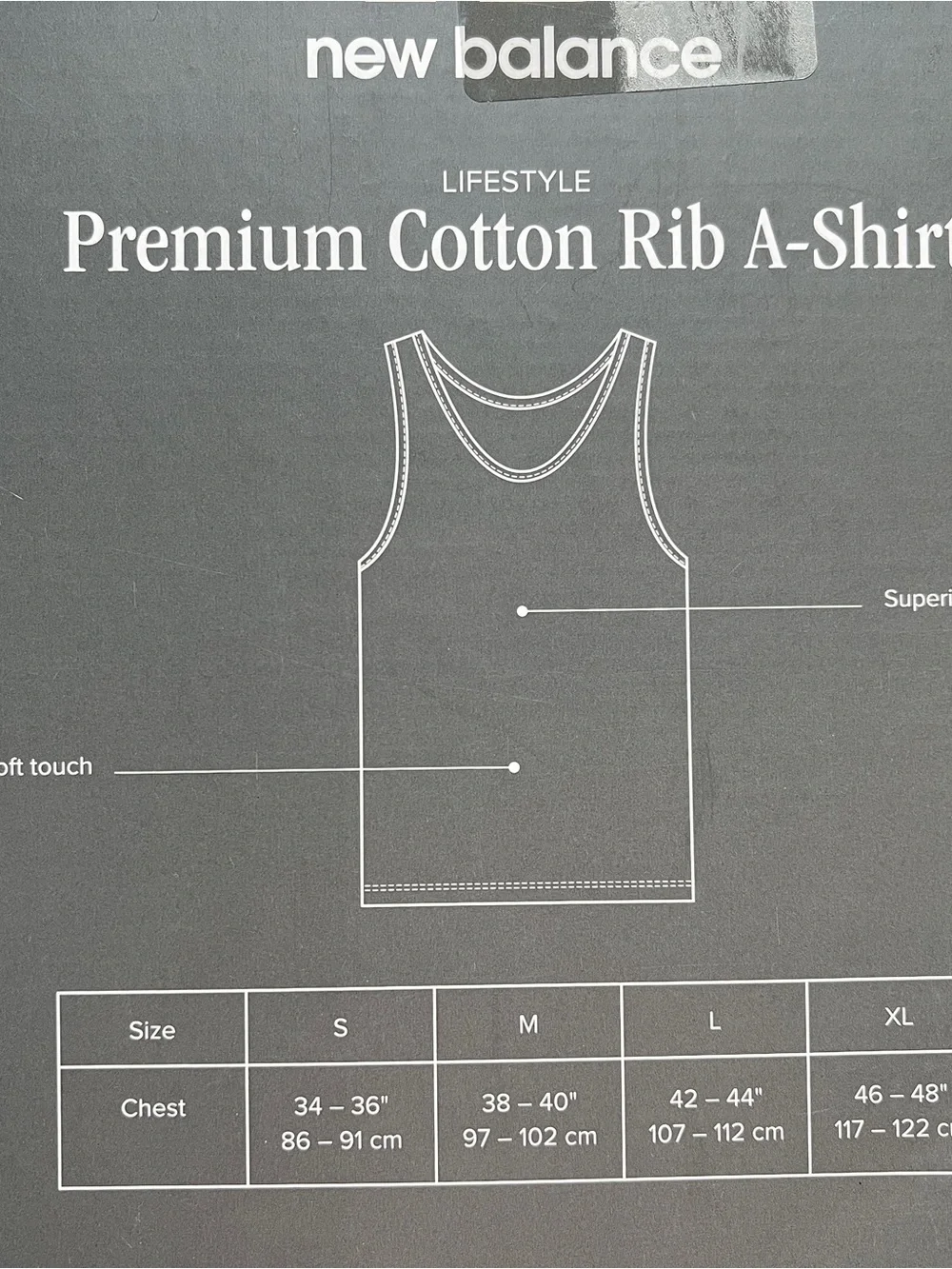 New Balance Men’s Premium Cotton Rib A-Shirt Tank Top White (5 Pack) Size M